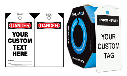 Custom Safety Products including custom safety tags