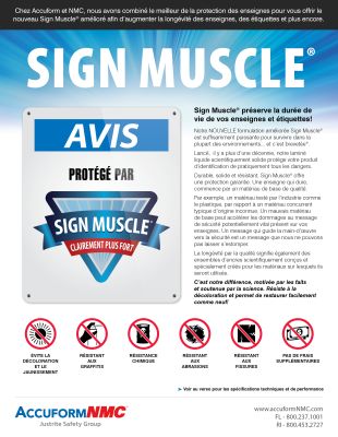 Accuform N M C Sign Muscle Sell Sheet2022 F R E N C H