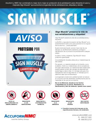 Accuform N M C Sign Muscle Sell Sheet2022 S P A N I S H