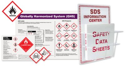 Labels and supplies to conform with the Globally Harmonized System of chemical identification