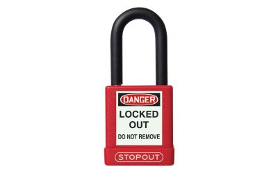 Kdl701 marquee image of wrapped steel shackle plastic padlock