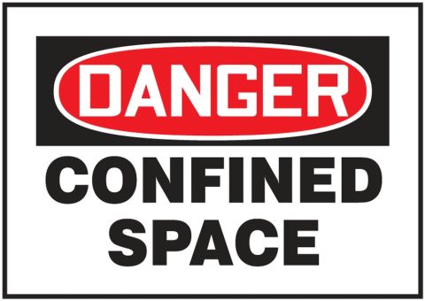 Accuform D162ABDanger Confined Space Sign Black & Red on White Standard