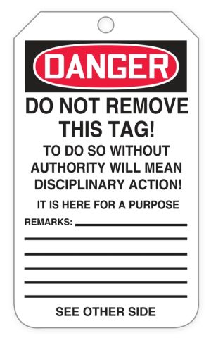 Do Not Enter Details about   Accuform MDT164 OSHA Danger Safety Tag 25 Pack 