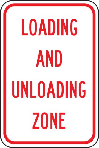 No Parking Loading & Unloading Zone Only 8"x12" Aluminum Sign 