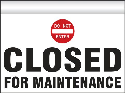 Do Not Enter Closed For Maintenance Hanging Doorway Sign HSK500
