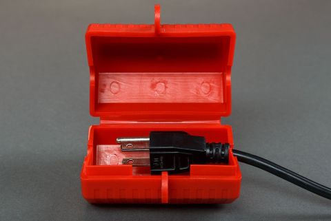 Heavy-Duty Plug Lockout Tagout Box Recycled Plastic Made for Protection 