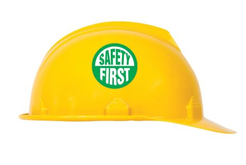 Safety First Hard Hat DecalHelmet StickerLaborer Scaffold Fall Trained 