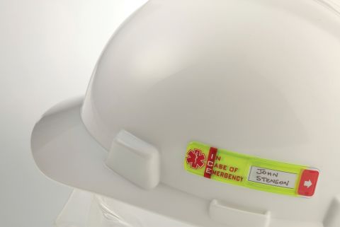In Case of Emergency Worker Emergency ID Hard Hat Label LHTL676