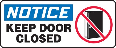 MABR812XP Accu-Shield 10 x 14 Inches AccuformNotice Keep Door Closed Safety Sign 
