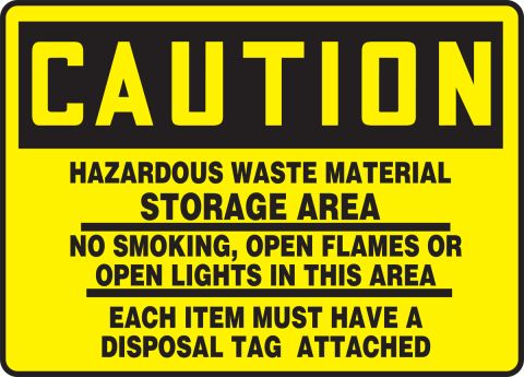 MELC642XF 7 x 10 Inches Dura-Fiberglass AccuformCaution Hazardous Material Safety Sign 