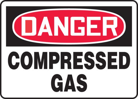 Compressed Gas Warning OSHA ANSI Aluminum METAL Sign 