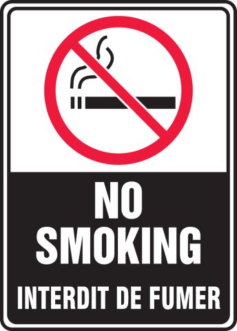 French Enamel Plaque  DEFENSE DE FUMER  No Smoking 