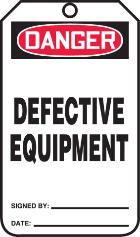 NMC RPT59C Danger Defective Equipment Tag