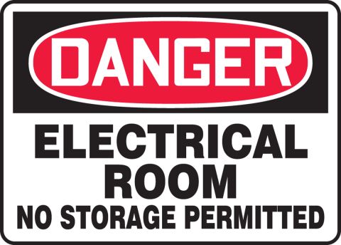 Danger Sign 10 X 14 OSHA Safety Sign Electric Meter Room No Storage Allowed 