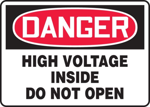 OSHA Danger Sign Do Not Enter High VoltageHeavy Duty Sign or Label 