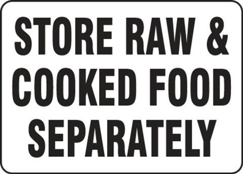 Store Raw And Cooked Food Separately Safety Sign MFSY571
