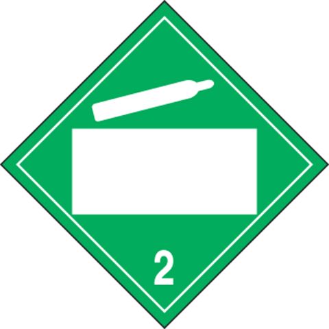 Hazard Class 2 Non-Flammable Gas Blank DOT Placard MPL4DG2A