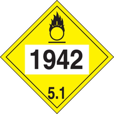 Hazard Class 5 1942 (Ammonium Nitrate) 4-Digit DOT Placards MPL751