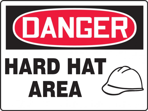 Danger Hard Hat Area Osha Metal Aluminum Sign 8x12 