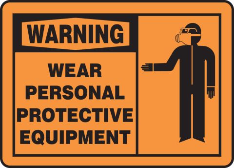 APPROVED PPE MUST BE WORN health and safety vinyl sticker 230 x 200mm 