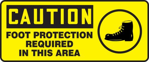 FOOT PROTECTION MUST BE WORN SIGN 300X200 SAFETY DANGER  SIGN 