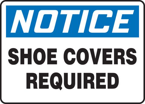 please wear shoe cover sign