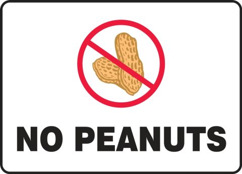 No Peanuts Safety Sign MSFA510