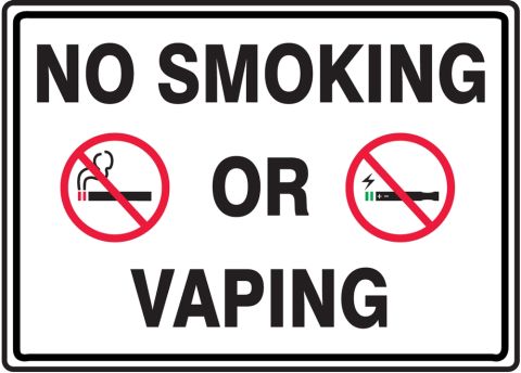 No Smoking Sign: No Smoking Or Vaping (MSMK560VA)