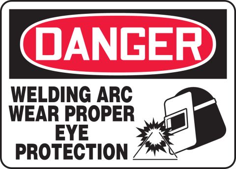 Welding Arc 10 x 14 Plastic Lyle Signs S-4516-PL-14 Danger Wear Proper Eye Protection Sign By SmartSign 10 x 14 Plastic Wear Proper Eye Protection Sign By SmartSign 
