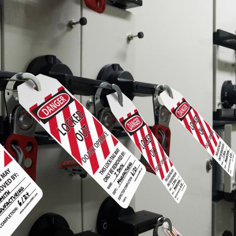 OSHA Danger Tags By-The-Roll: Locked Out Do Not Operate (TAR426)