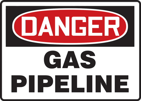 10" x 14" OSHA Safety Sign Danger Sign Gas Line 
