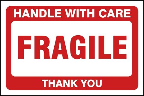 Handle With Care - Electronic Material - Fragile, 4 x 4, Gloss Paper,  500/Roll - ICC Compliance Center Inc - USA