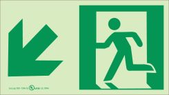 GLO BRITE DOWN LEFT ARROW EGRESS SIGN