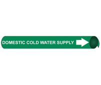 DOMESTIC COLD WATER RETURN PRECOILED/STRAP-ON PIPE MARKER