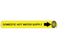 DOMESTIC HOT WATER RETURN PRECOILED/STRAP-ON PIPE MARKER