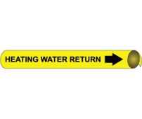 HEATING WATER RETURN PRECOILED/STRAP-ON PIPE MARKER