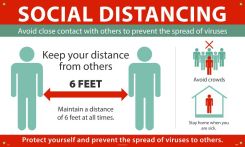 SOCIAL DISTANCING 6 FEET BANNER