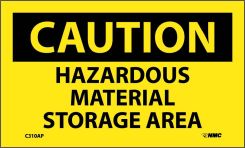 CAUTION HAZARDOUS MATERIAL STORAGE AREA LABEL