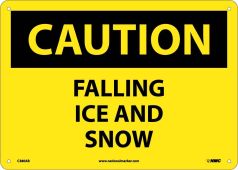 CAUTION FALLING ICE AND SNOW SIGN