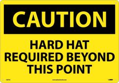LARGE FORMAT CAUTION HARD HAT REQUIRED SIGN