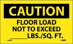 CAUTION FLOOR LOAD RESTRICTIONS LABEL