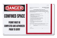 OSHA Danger Permit Holder Board: Confined Space - Permit Must Be Completed And Authorized Prior To Entry