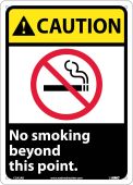 CAUTION NO SMOKING BEYOND THIS POINT SIGN