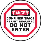 OSHA Danger Manhole Cover Sign: Do Not Enter - Confined Space Permit Required