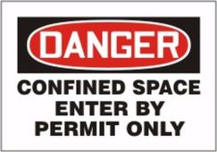 OSHA Danger Magnetic Vinyl Sign: Confined Space Enter By Permit Only