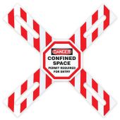 OSHA Danger Man-Way Cross™ Barrier: Confined Space - Permit Required For Entry