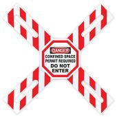 OSHA Danger Man-Way Cross™ Barrier: Confined Space - Do Not Enter