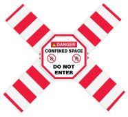 OSHA Danger Flanged Pipe Barrier Kit: Confined Space - Do Not Enter