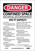 DANGER CONFINED SPACE PERMIT REQUIRED SIGN