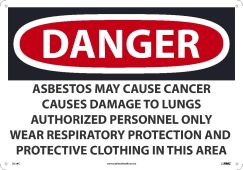 LARGE FORMAT DANGER ASBESTOS MAY CAUSE CANCER SIGN
